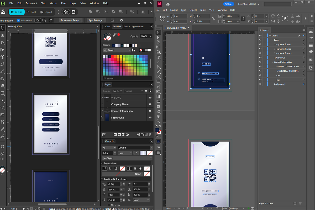 Ferlin - Vertical Business Cards, a Business Card Template by Ctrl space studio (Photo 8 of 9)