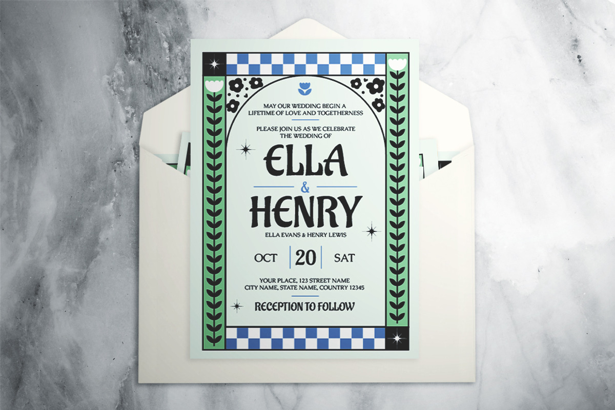 Floral Wedding Invitation Suite, an Invitation Template by The Good Store (Photo 2 of 4)