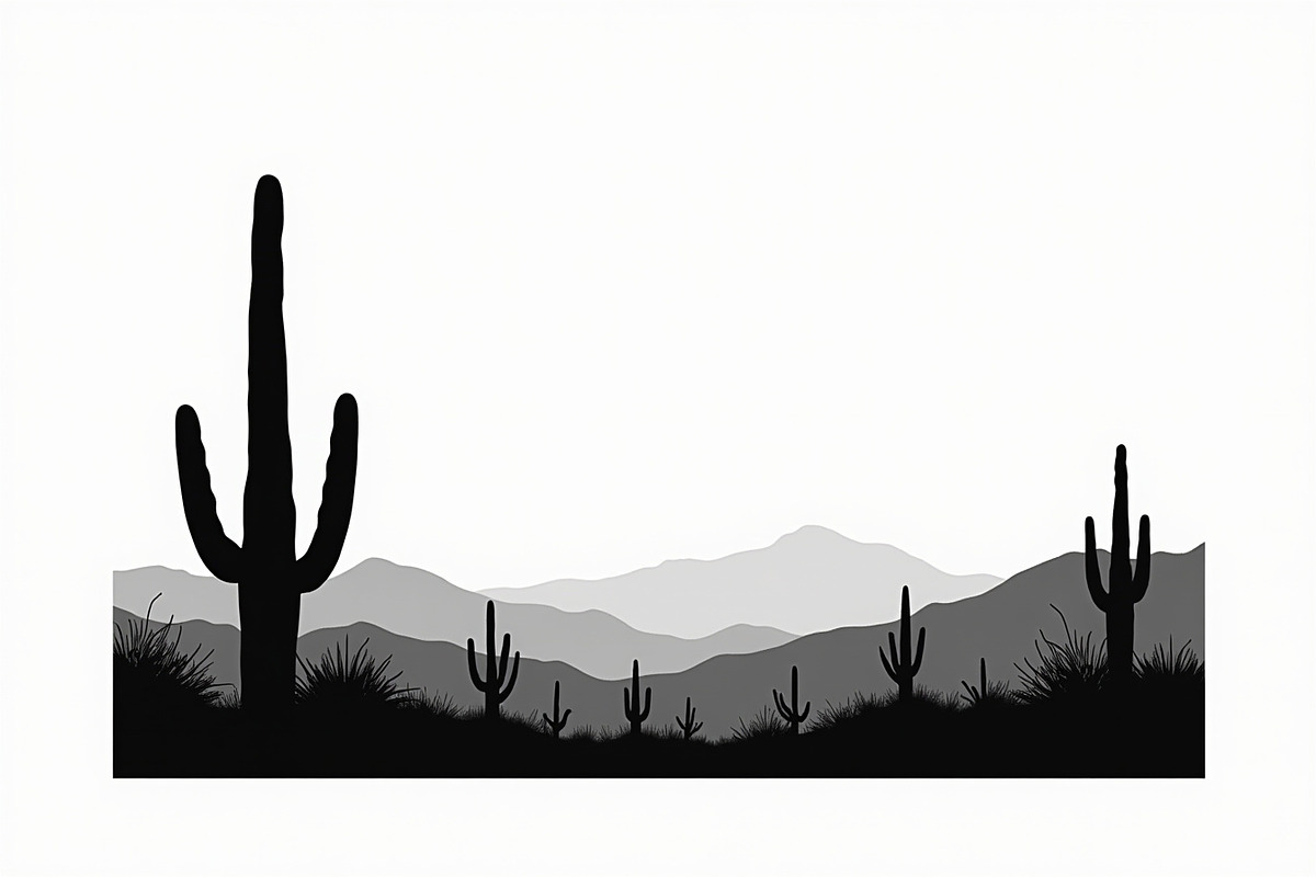 Wild Desert Cactus Scene Set, an Illustration by hafijul (Photo 5 of 15)
