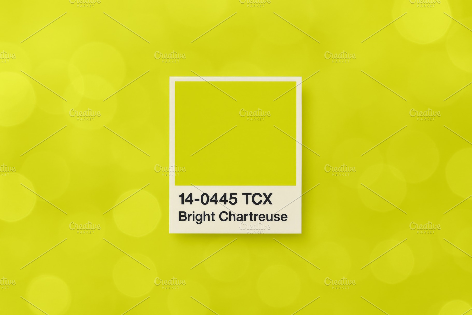 Color swatch bright chartreuse on li, a Photo by Dvoevnore photos