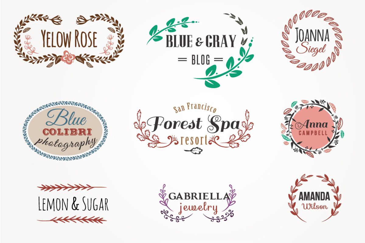 65 DIY Floral brushes + 10 logos preview 3