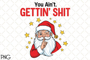 Funny Christmas Sarcastic Santa Png, an Illustration by Black Bird Studio