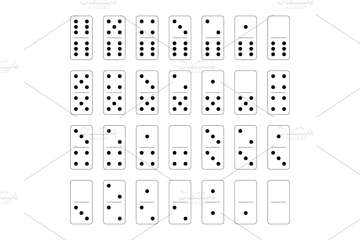 Domino set of 28 tiles, an Object Graphic by pytyczech