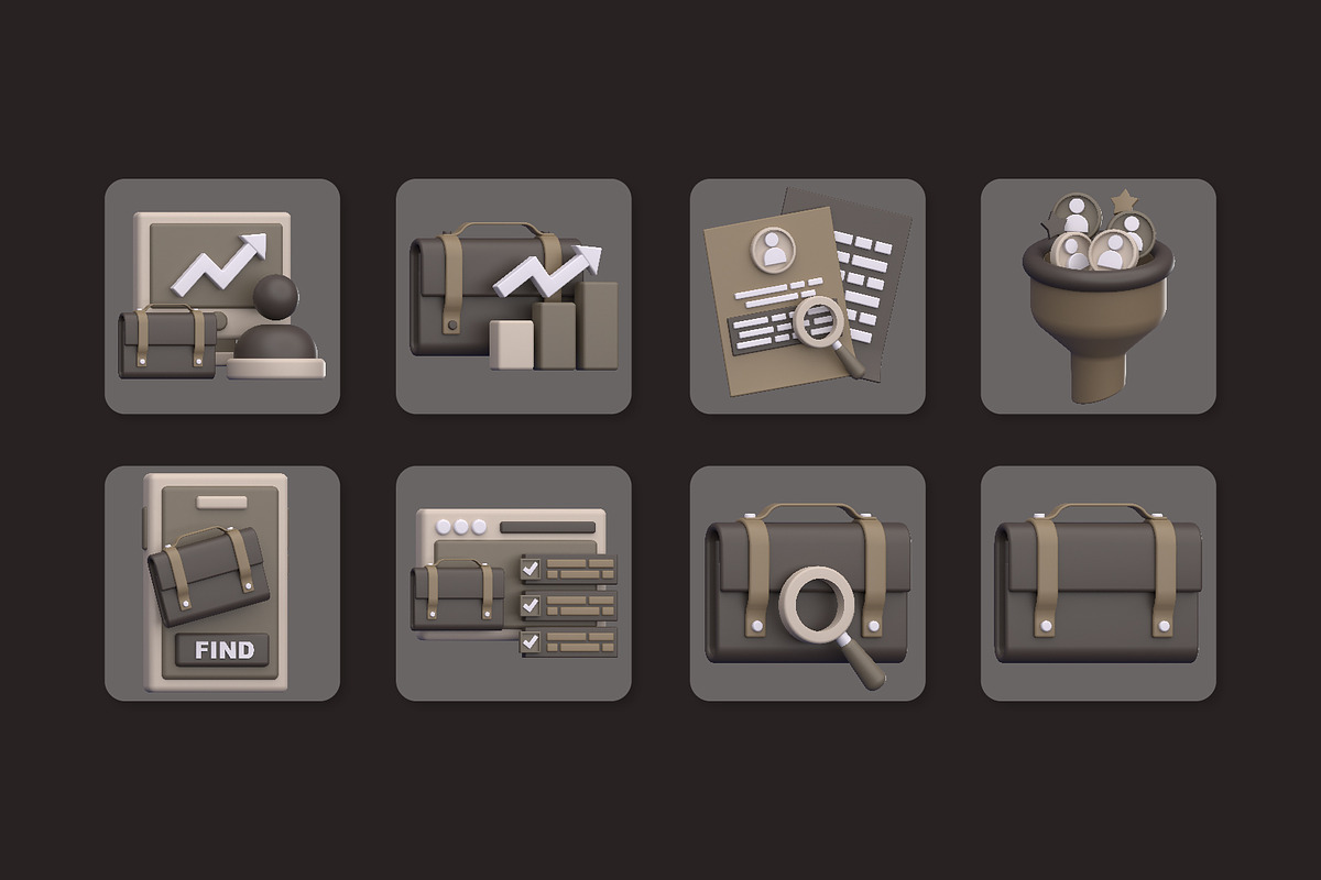 Job and Recruitment 3D Icon Pack, an Object 3D Model by Rishsketch (Photo 8 of 9)