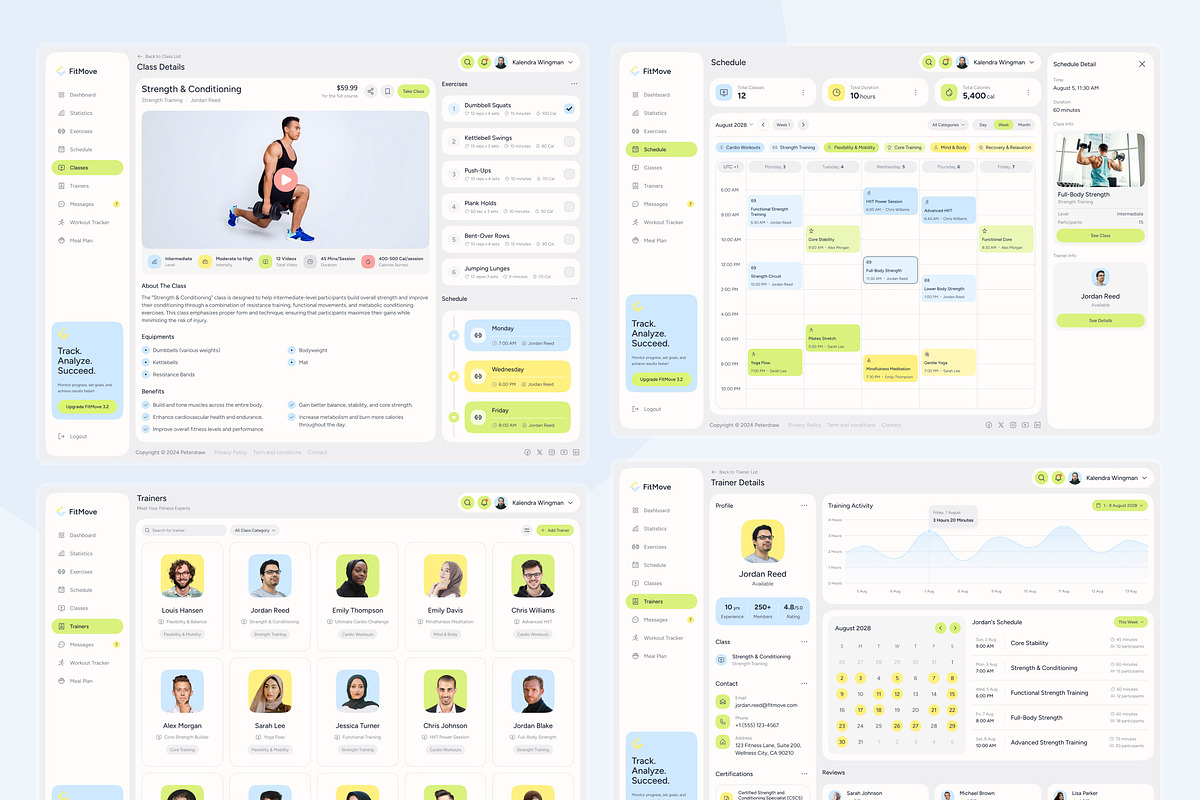 FitMove - Fitness Dashboard, an UI Kit Template by peterdraw (Photo 7 of 7)