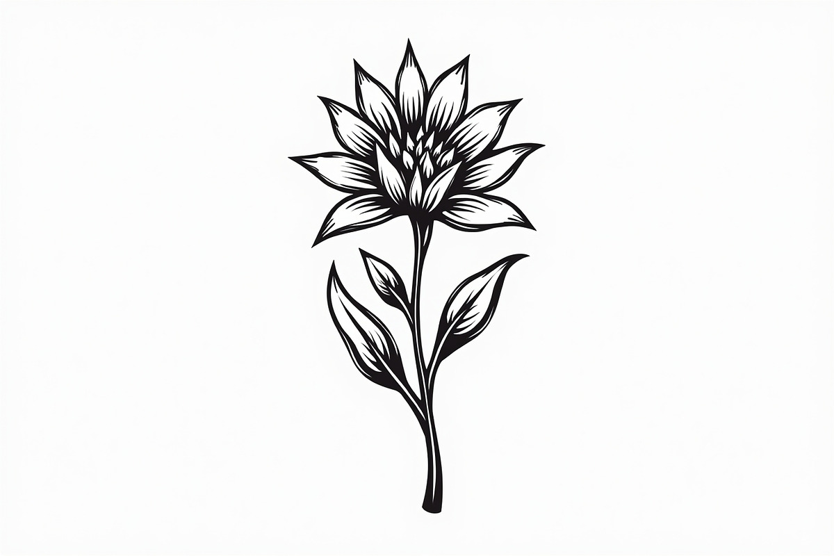 Black Floral Silhouette Set, an Illustration by balal (Photo 8 of 21)