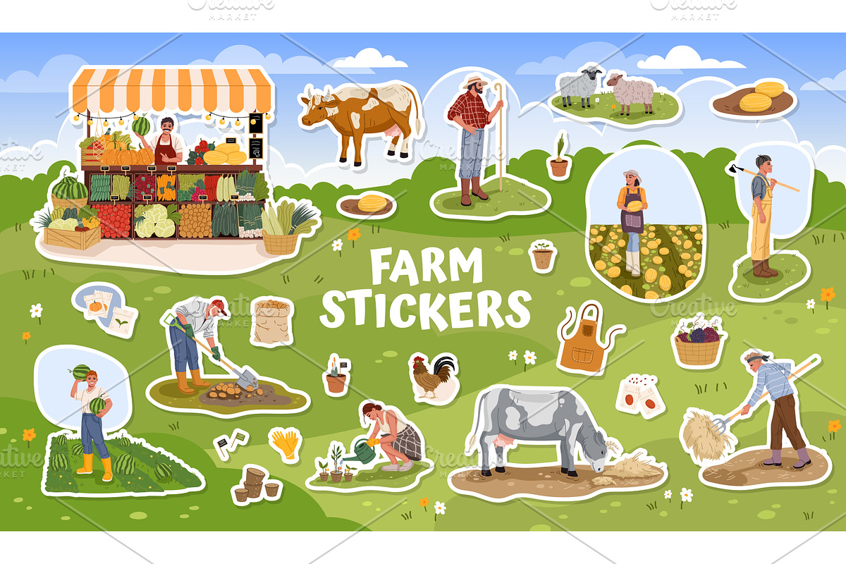 Farmer gardener characters, an Object Illustration by Buch&Bee