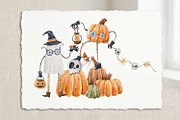 Cute Watercolor Halloween Ghost, a Seasonal Illustration by the_myro (Thumbnail 2 of 7)