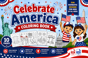 Celebrate America Coloring Book, a Seasonal Illustration by Design Station