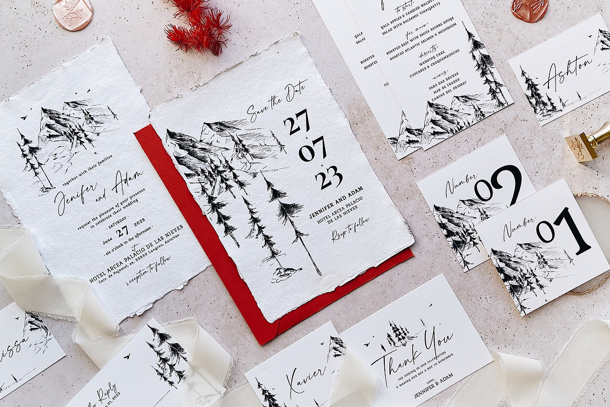 Mountain Forest Wedding Suite, an Invitation Template by BlueRobinDesignShop (Photo 14 of 16)