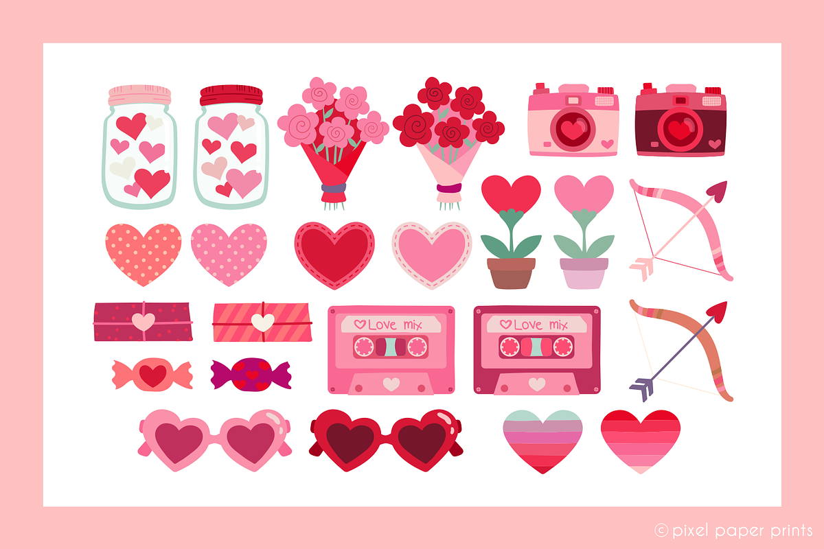 Cute little Valentine's Day Clipart, an Object Graphic by PixelPaperPrints (Photo 5 of 9)