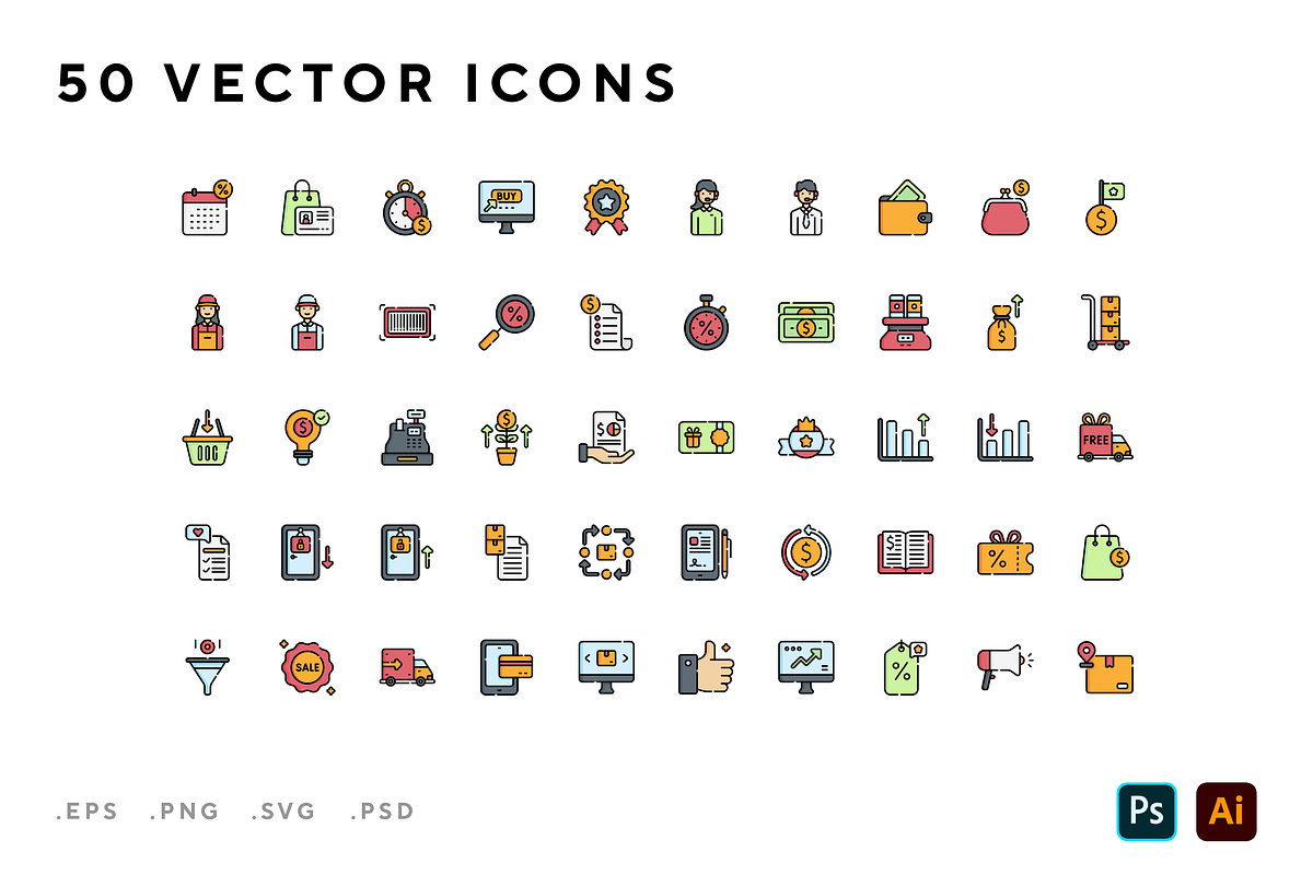 Sales icons, an Outline Icon by Wencory (Photo 1 of 2)