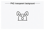 Cute Rabbit Emoticons Illustrations, an Outline Icon by Designfour (Thumbnail 3 of 7)