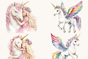 Watercolor Unicorn Fairy Clipart, an Animal Illustration by SparkyDesignsUS (Thumbnail 6 of 9)