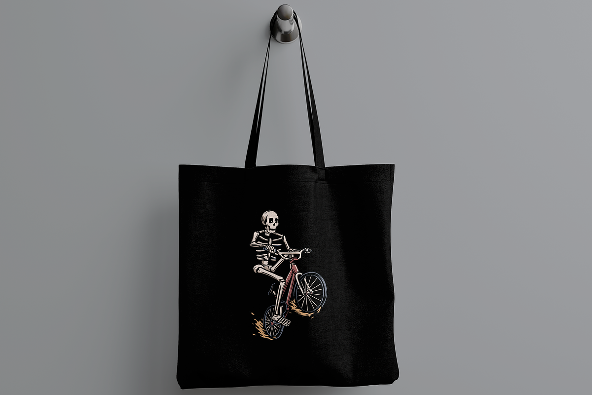 Skeleton Riding Bicycle, an Object Illustration by nomlimo.com (Photo 2 of 3)