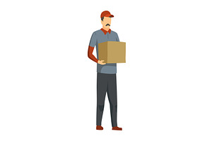 Moving house service. Mover or, an Object Illustration by Things for designers