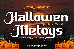Hallowen Metoys, a Blackletter Font by QR Design Studio