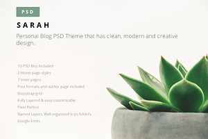 Sarah PSD Blog Theme