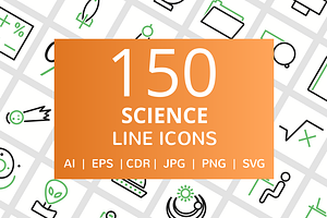 150 Science Line Icons