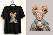Funny Old Lady Christmas Sublimation, an Illustration by SVGArt (Thumbnail 4 of 8)