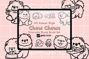 Chow Chows Procreate Stamp Brushes