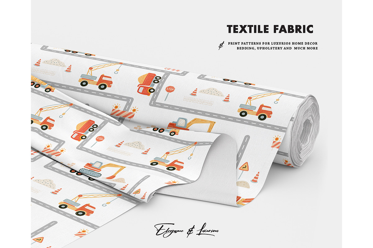 Construction Truck Seamless Pattern, a Pattern Graphic by Milatoo (Photo 3 of 4)