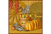 Retro Barn With Harvest, a Food Illustration by Retro Graphics (Thumbnail 2 of 2)
