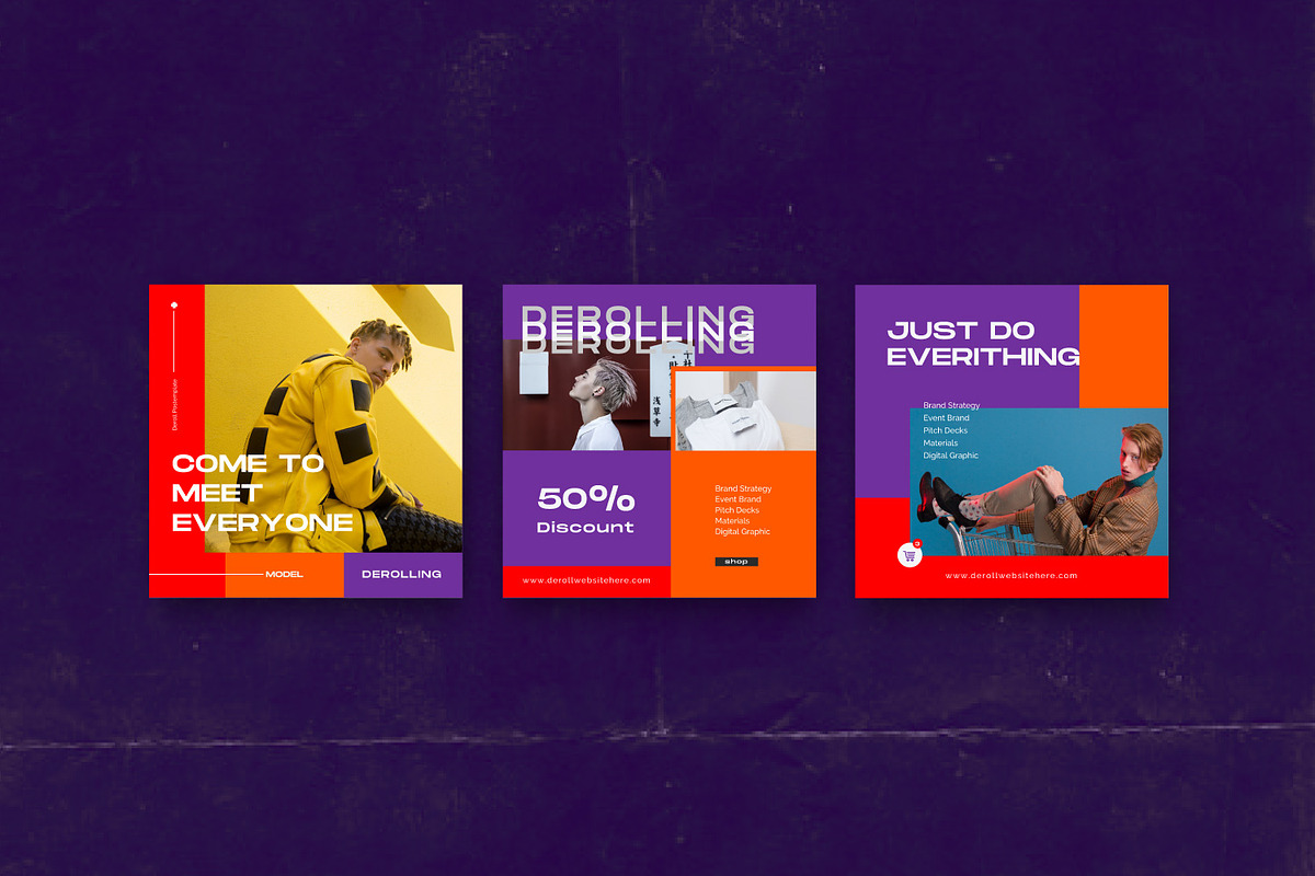 DEROLL - Social media Pack, a Social Media Template by Dirtytemp Studio (Photo 7 of 13)