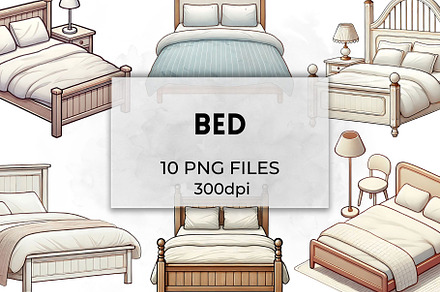 Cozy Bed Clipart Set