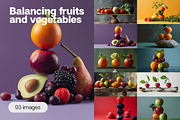 93 Balancing fruits and vegetables, a Food & Drink Photo by Handmadefont (Thumbnail 1 of 17)