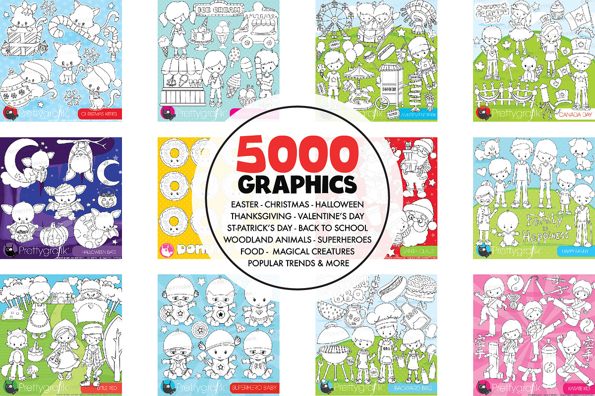 5000 in 1 - Black lines Mega Bundle, an Illustration by PrettyBundles (Photo 17 of 27)