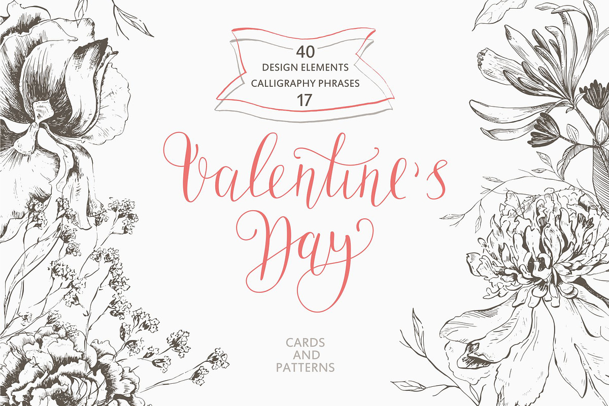 Valentine's Day. Romantic set, an Illustration by OlgaAlekseenko (Photo 1 of 11)