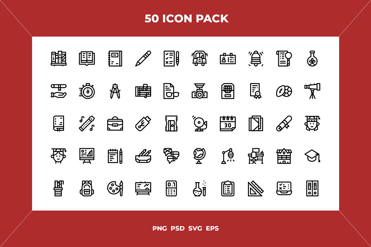 Academy icons, an Outline Icon by Wencory (Photo 1 of 2)