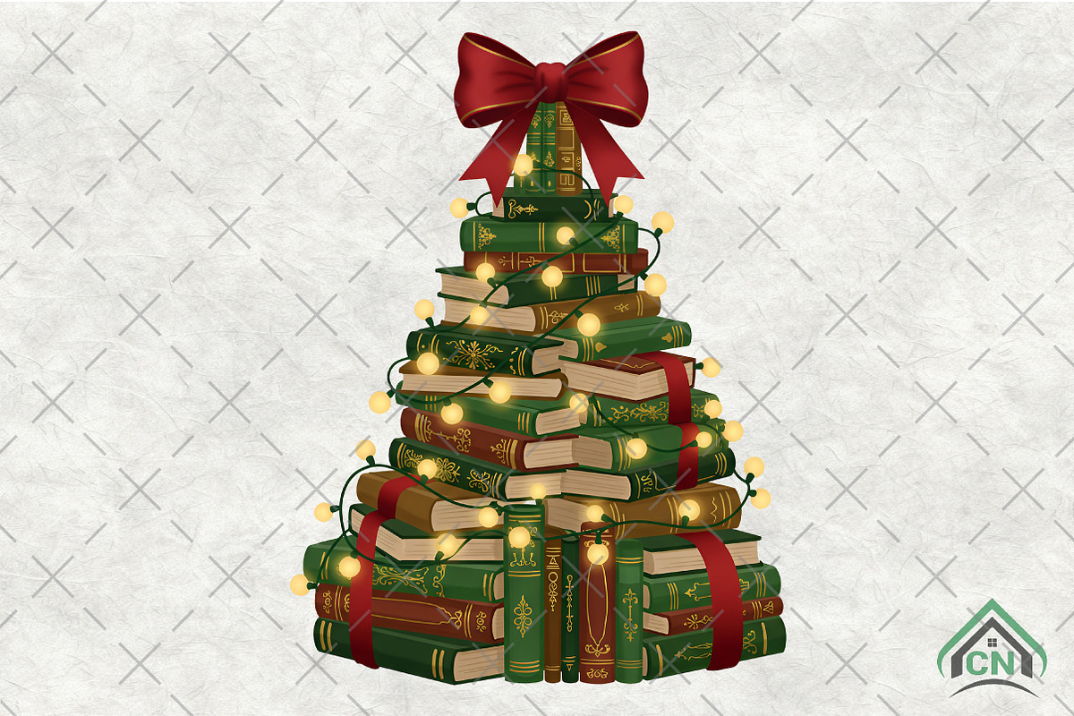 Christmas Book Tree Librarian PNG, an Illustration by Craft Nest (Photo 1 of 6)