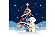Christmas Tree and  Cute Dog, an Animal Illustration by Sharon Schwalbe (Thumbnail 2 of 2)