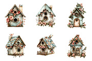 Whimsical Spring Birdhouse Clipart, an Illustration by SinaCreation (Thumbnail 2 of 11)