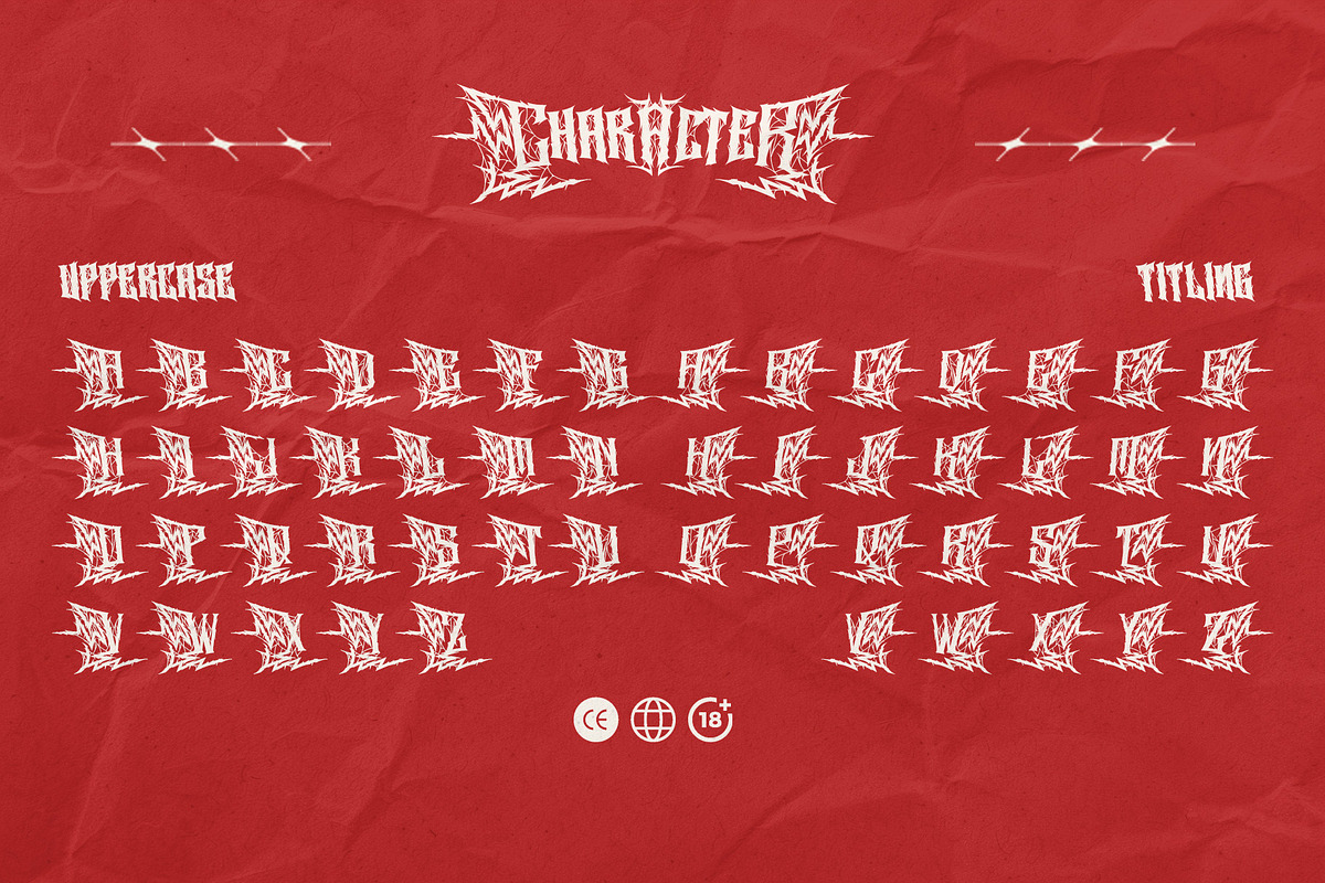 Ravok – Heavy Metal Blackletter Font, a Blackletter Font by Letterara (Photo 11 of 15)