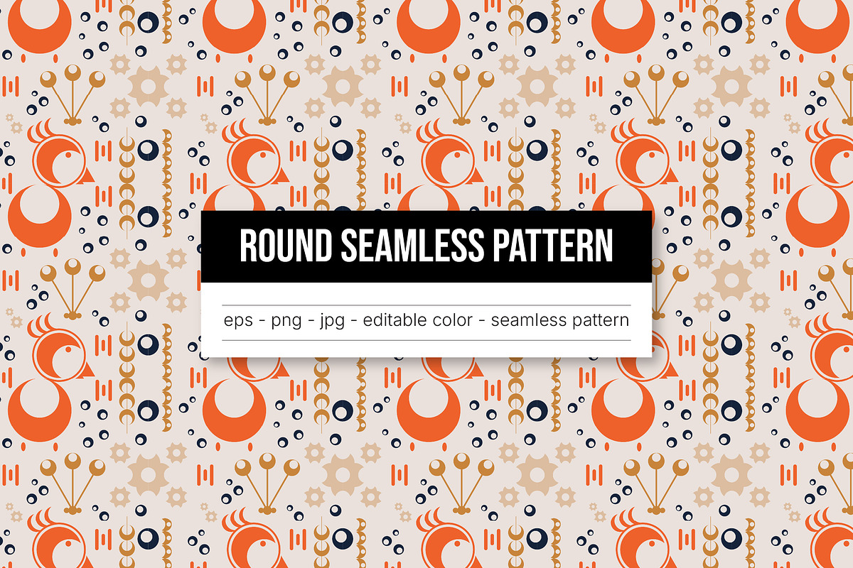 Retro Futuristic Round Pattern, a Pattern Graphic by Sundaylab