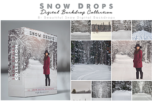 8 - Digital Backdrops - Snow Drops