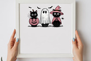 Black Cat Ghost Witch Halloween PNG, a Graphic by olgasallom (Thumbnail 2 of 3)