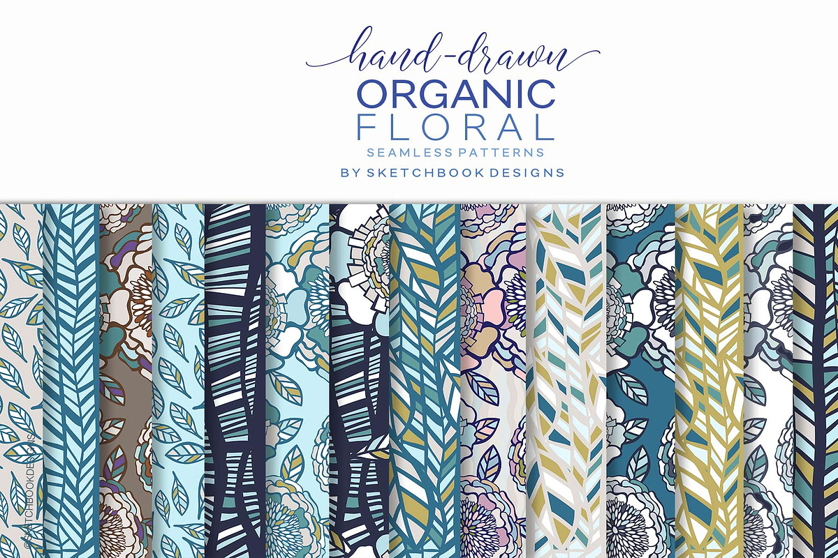 Organic Floral Seamless Patterns, a Pattern Graphic by Sketchbook Designs (Photo 9 of 10)