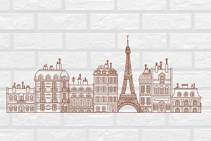 Parisian Architecture Hand-drawn Art