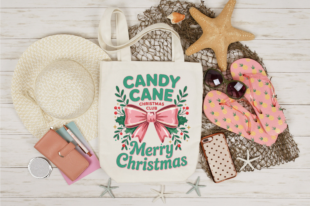 Pink Candy Cane Christmas Club Png, an Illustration by Designking (Photo 4 of 6)