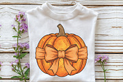 Coquette Pumpkin Grandmillennial PNG, an Illustration by CraftArtStudio (Thumbnail 2 of 4)