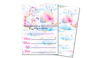 Unicorn Party Invitation Kit