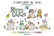 Easter Gnomes Clipart & Patterns, an Object Graphic by bubbled-rabbit (Thumbnail 2 of 8)