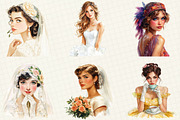 Wedding Retro Girl Clipart, an Illustration by OK Design (Thumbnail 4 of 5)