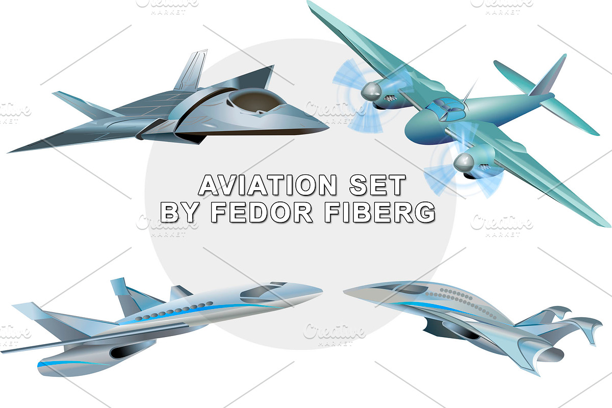 Military aviation vector, a Transportation Illustration by Fedor Fiberg Vector Shop