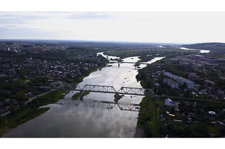 Aerial view of the city and a wide, an Architecture Photo by Media Whale Stock