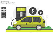 Electric Car Recharge Illustration, a Transportation Illustration by erifqizeicon (Thumbnail 2 of 3)